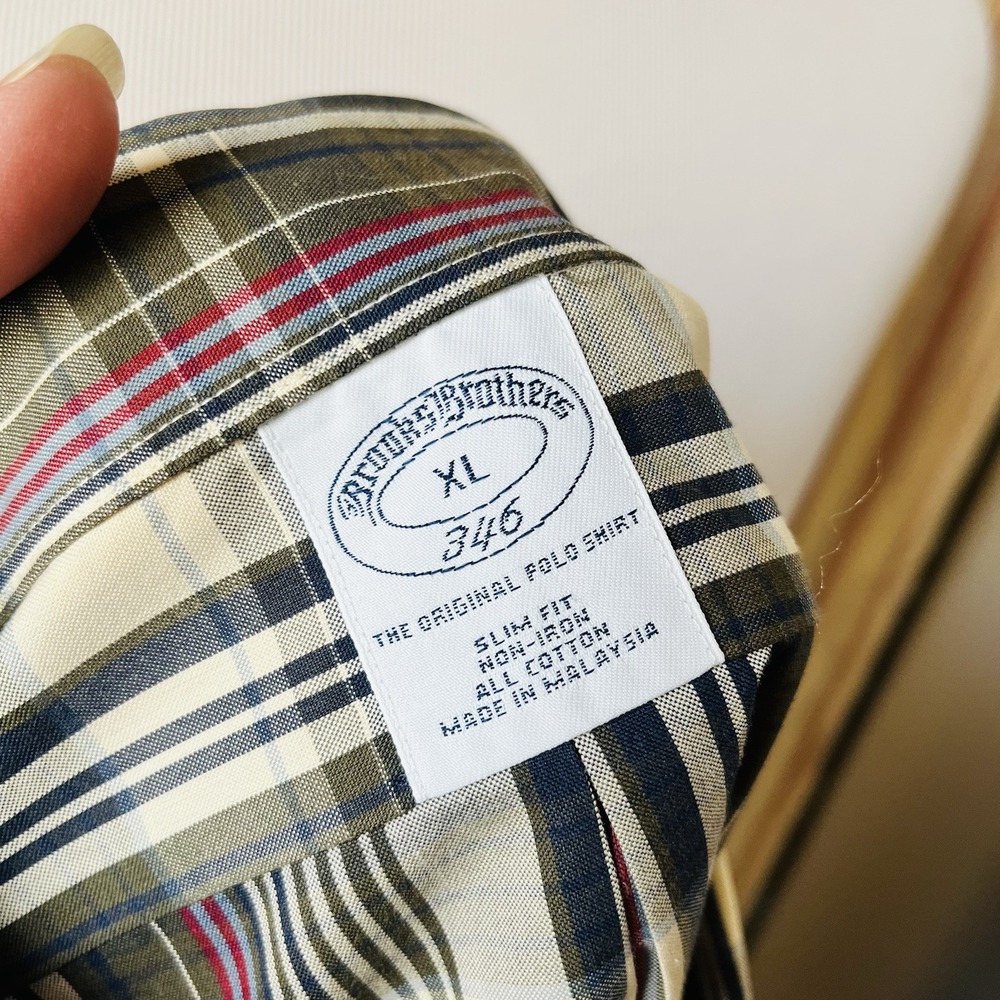 Brooks Brothers Original Polo Shirt Plaid Classic‎ Button Down Cotton Mens XL - Picture 6 of 7